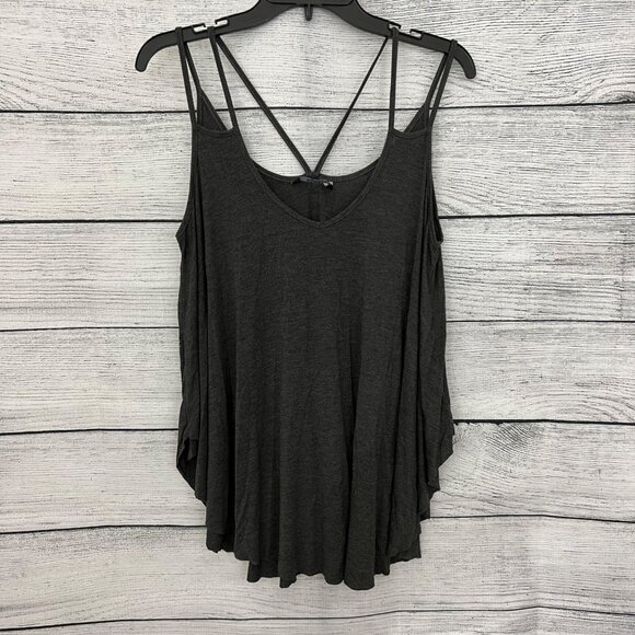 Zeagoo Charcoal Gray Strappy Flowy Tank Top Size M - Picture 1 of 2
